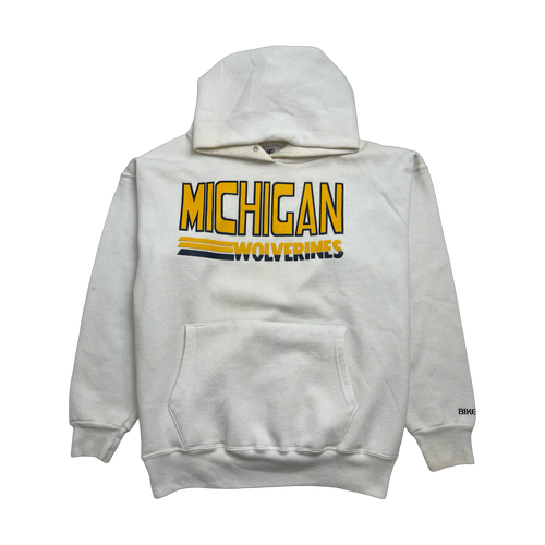 (M) Vintage 90s Michigan Wolverines Hoodie White | Vintage Clothing Store Canada