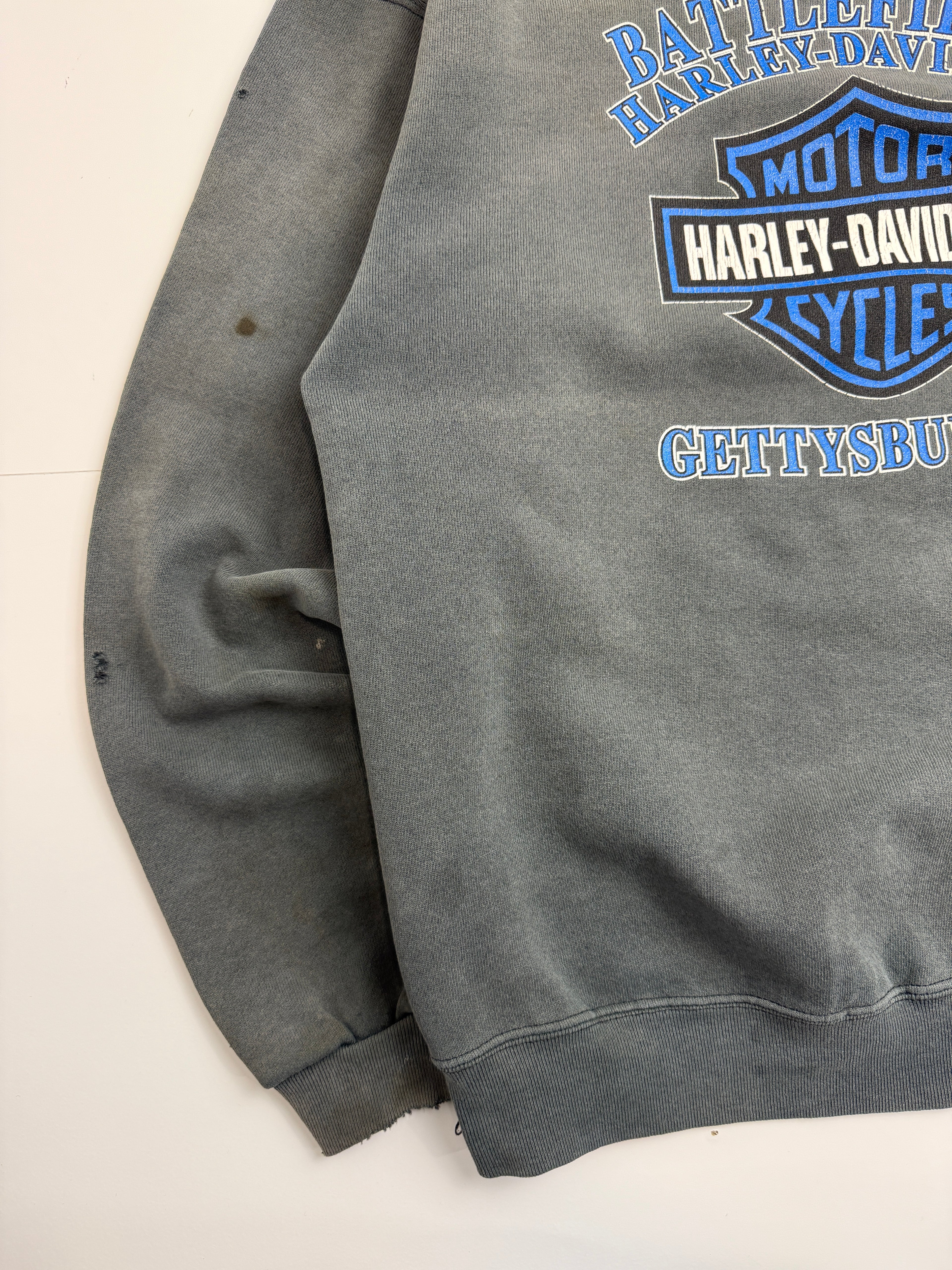 Vintage 2001 Harley Davidson Gettysburg Sweatshirt Black