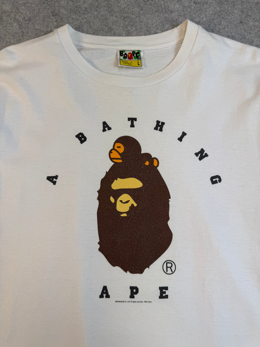 BAPE Milo College Tee White (USED) | Vitnage Clothing Store Canada
