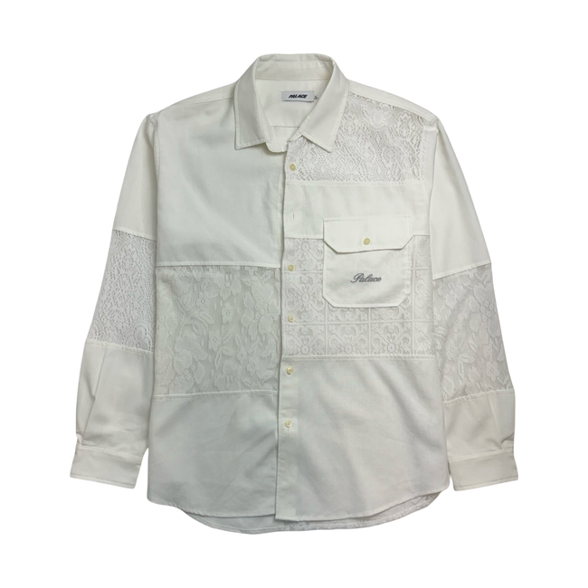 Palace Crochet Patchwork Button-Up Shirt White (USED)