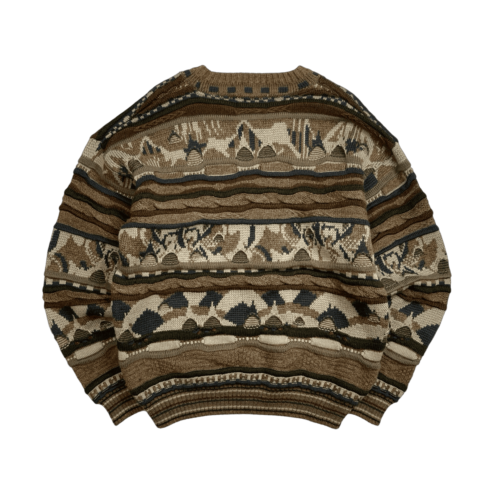 Vintage Tosani 3D Textured Knit Sweater Brown