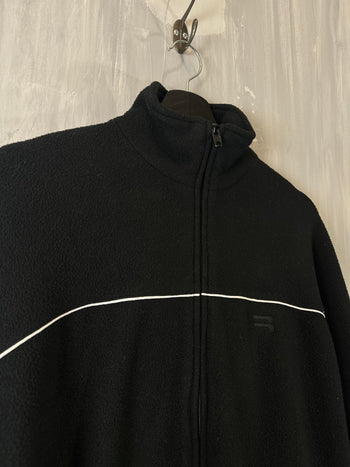 Balenciaga Logo Embroidered Polar Fleece Track Jacket Black (USED)