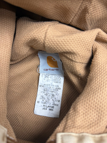 Vintage 90s Carhartt Active Hooded Work Jacket Tan