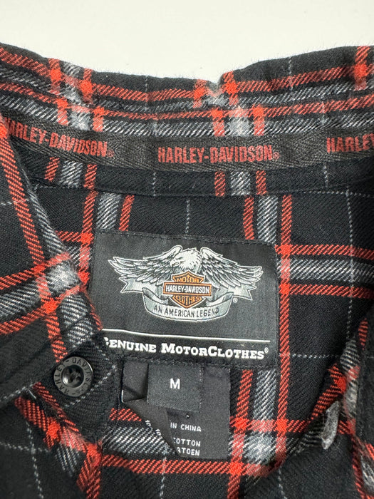 (M) Vintage Harley Davidson Short Sleeve Button-Up Plaid | Vitnage Clothing Store Canada