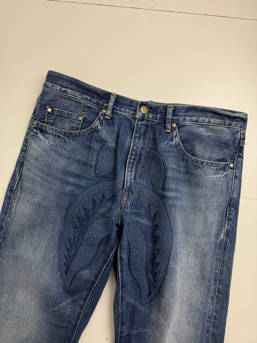 BAPE 2008 Type-05 Shark Embroidery Denim Pants (USED) | Vitnage Clothing Store Canada