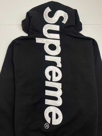 Supreme Satin Applique Hoodie FW24 Black (USED)