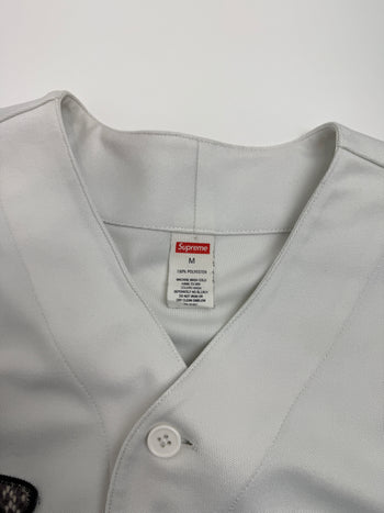 Supreme Snake Script Logo Baseball Jersey White (USED)