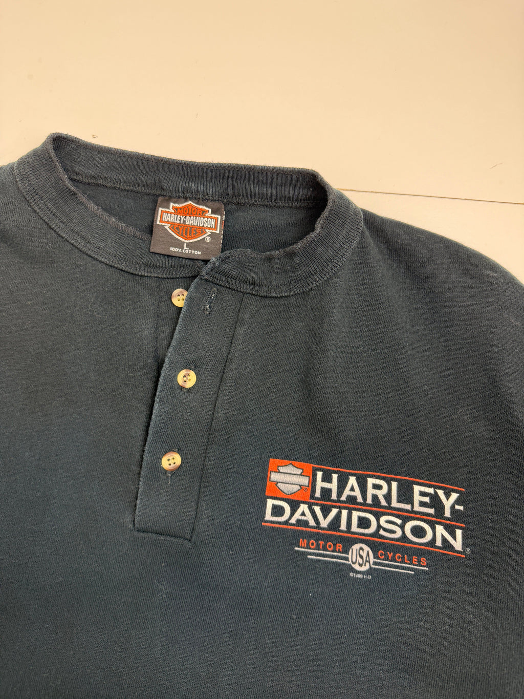 Vintage 1999 Harley Davidson Patriot L/S Tee Black