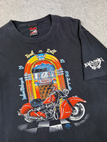 Vintage Indian Motorcycle Rock n Roll Tee Black