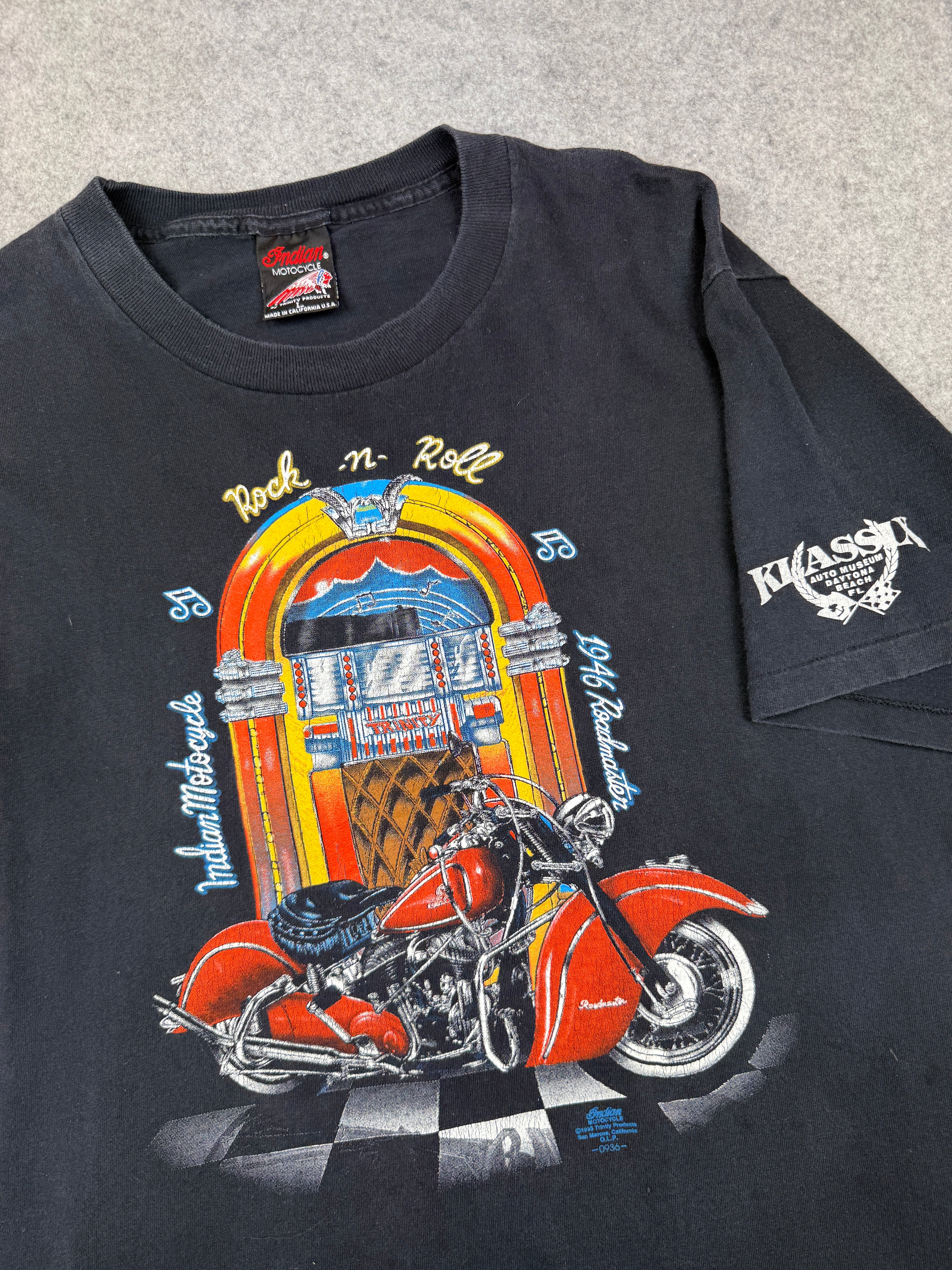 Vintage Indian Motorcycle Rock n Roll Tee Black