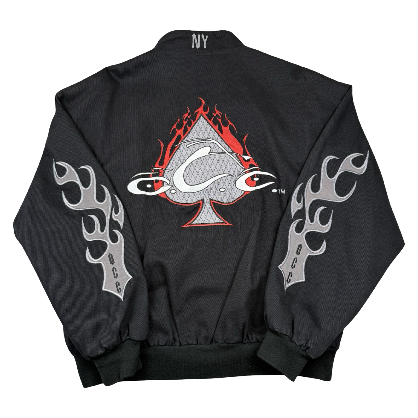 Vintage Orange County Choppers Flame Sleeve Canvas Jacket Black