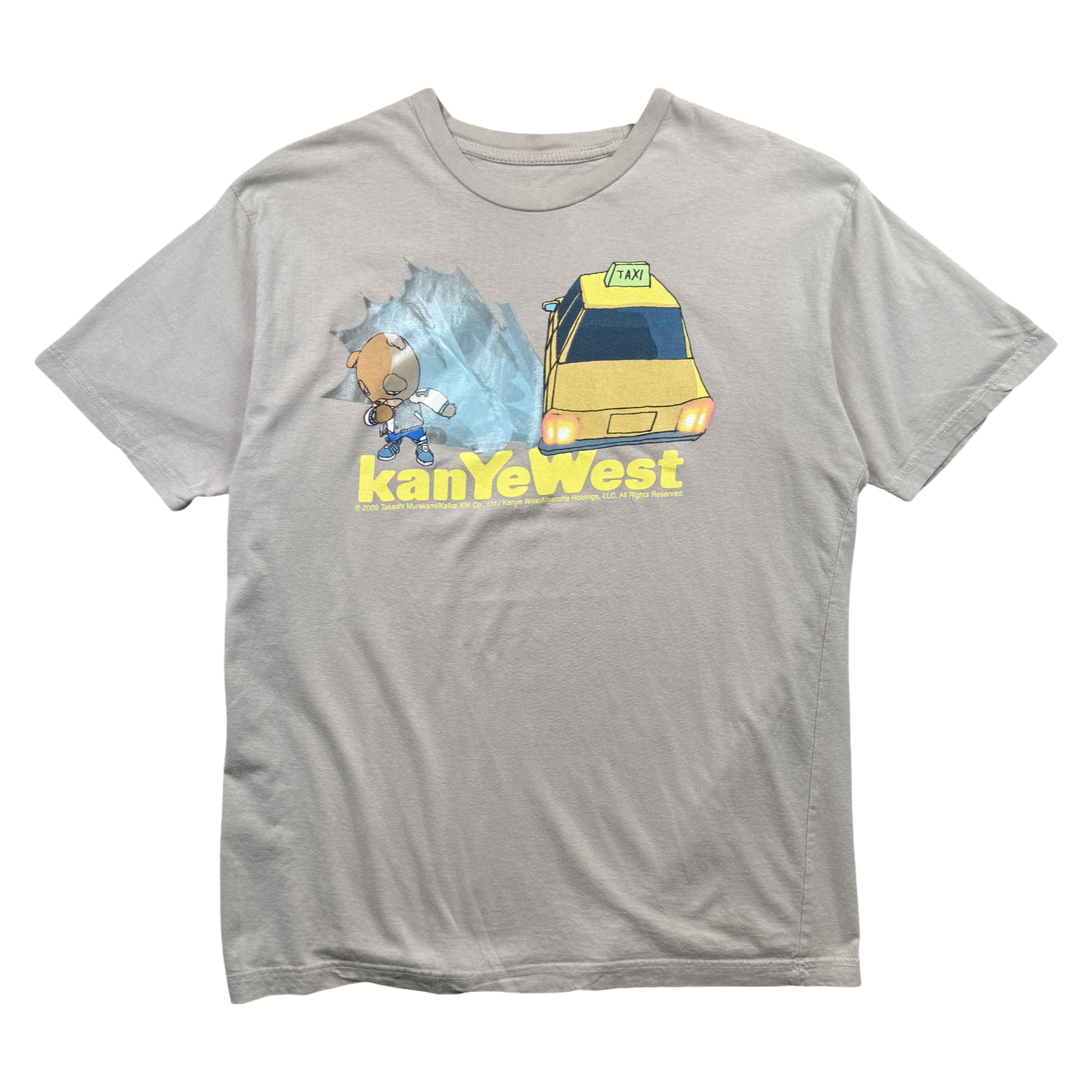 Kanye West x Takashi Murakami Graduation Bear Taxi Tee Light Grey
