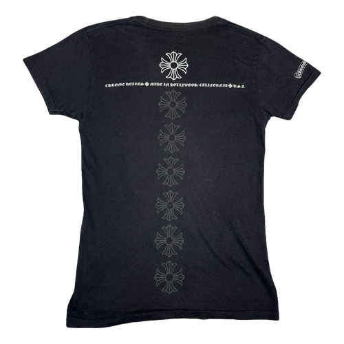 Women's Chrome Hearts Vertical Crosses Horse Shoe Tee Black | Vintage Clothing Store Canada