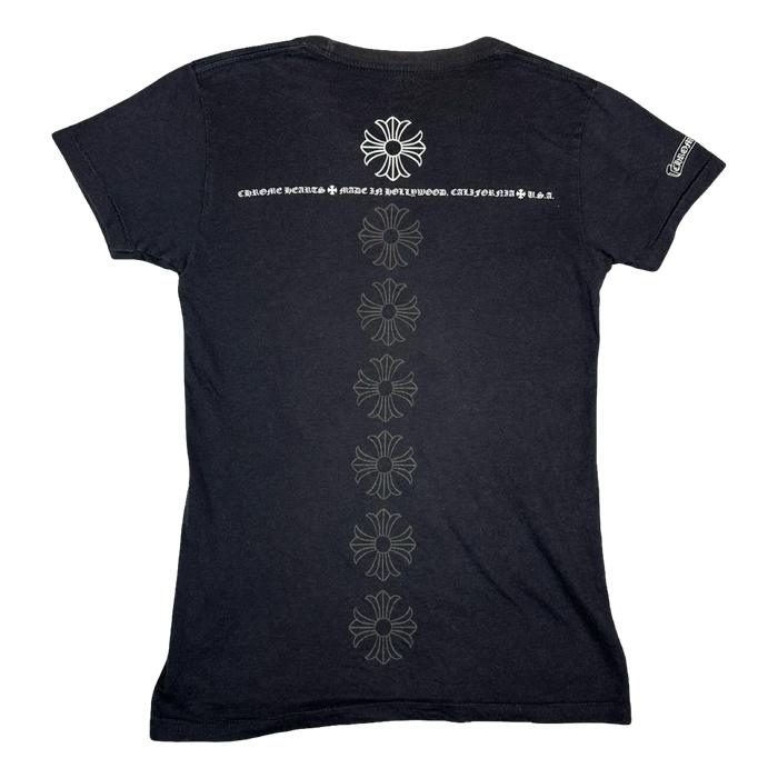 Women's Chrome Hearts Vertical Crosses Horse Shoe Tee Black | Vitnage Clothing Store Canada
