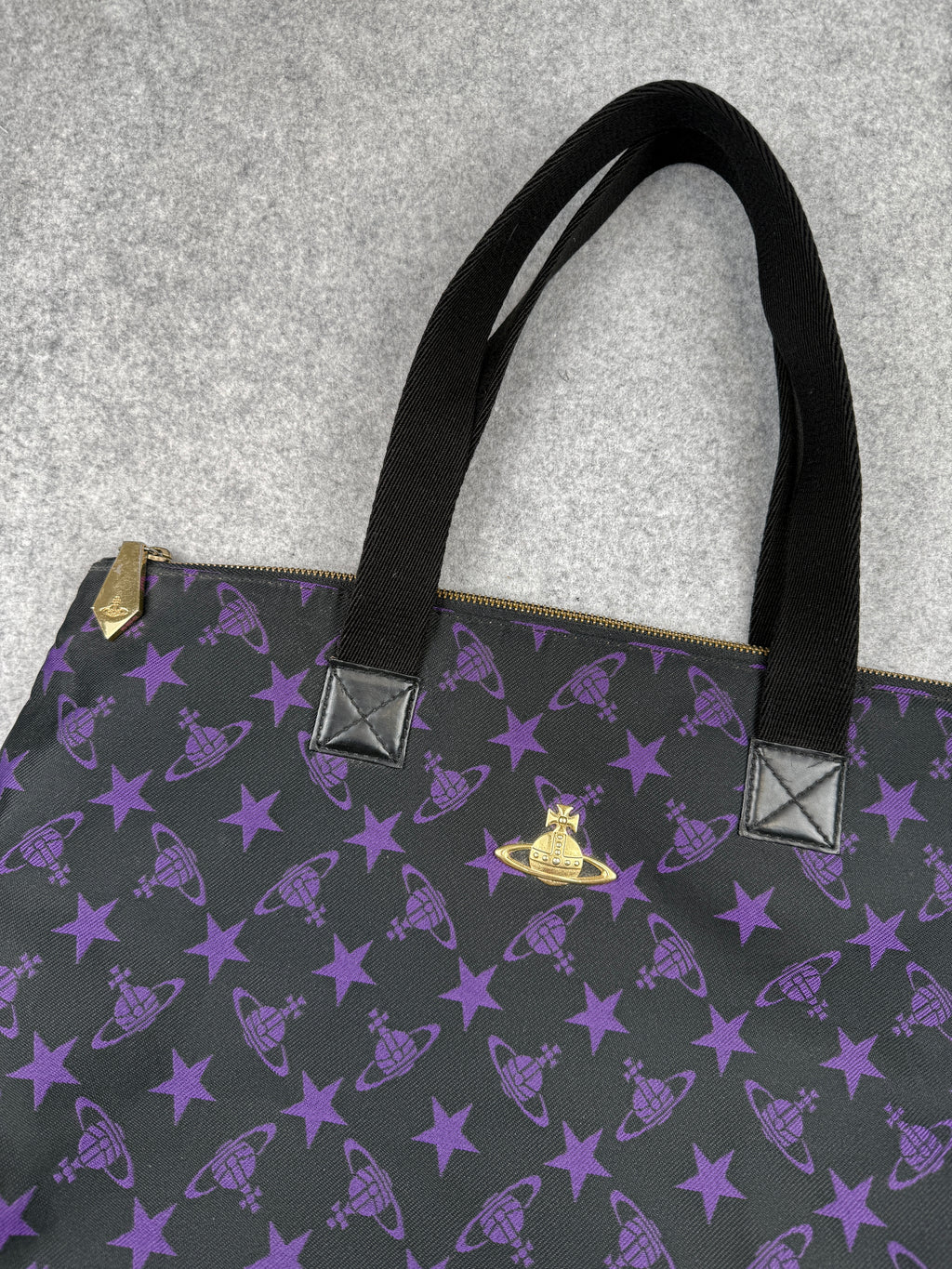 Vivienne Westwood Jacquard Multi Star Orb Large Handbag Purple/Black