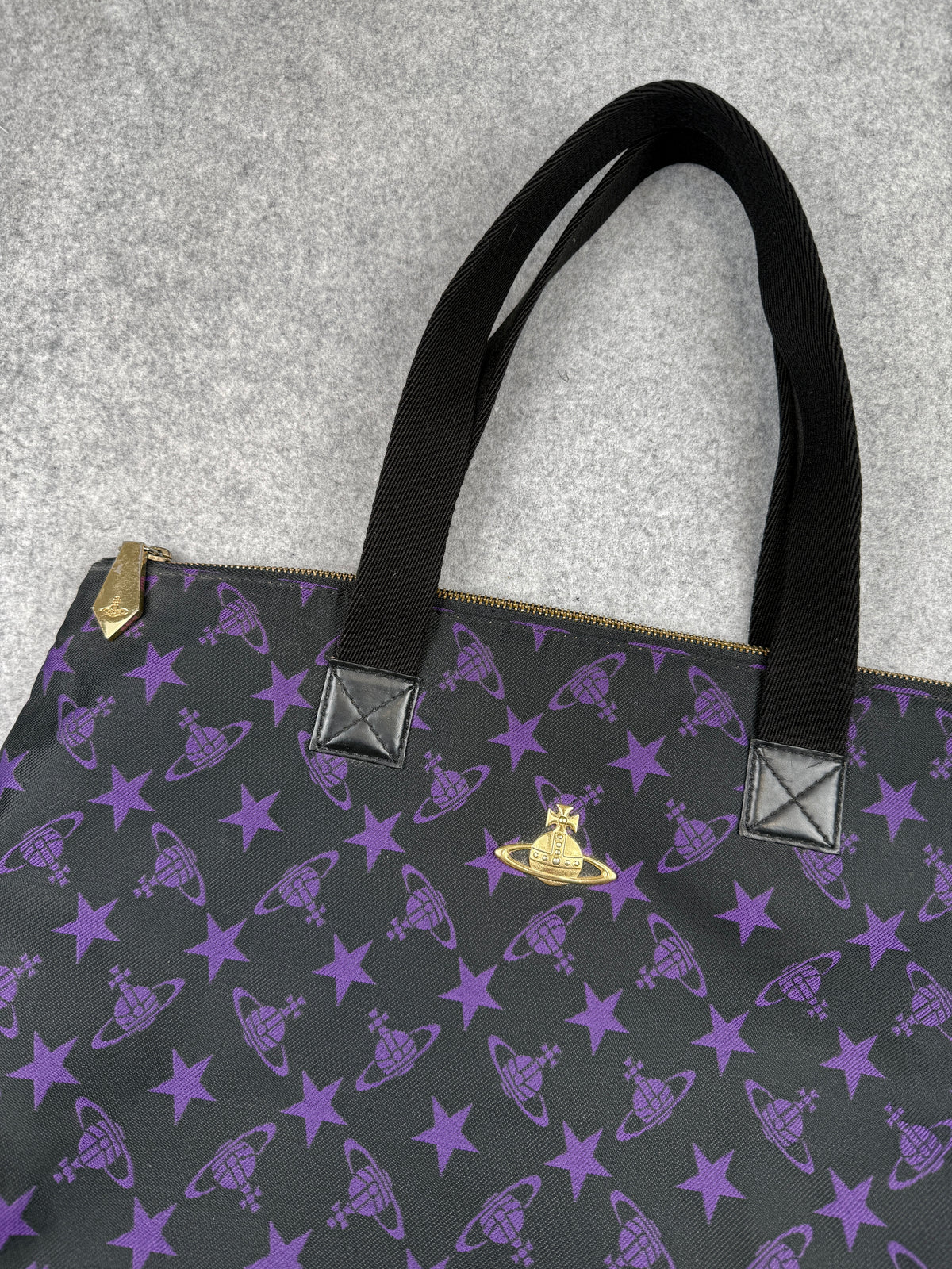Vivienne Westwood Jacquard Multi Star Orb Large Handbag Purple/Black