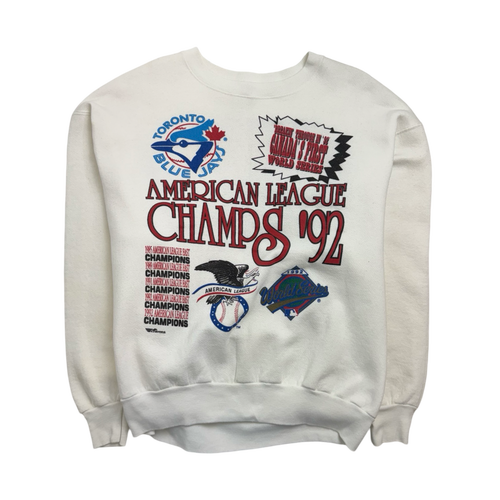 Vintage '92 Toronto Blue Jays Championship Sweatshirt White | Vintage Clothing Store Canada