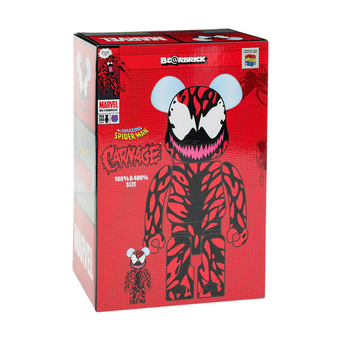 Bearbrick x Marvel Carnage 100% & 400% Set | Vitnage Clothing Store Canada