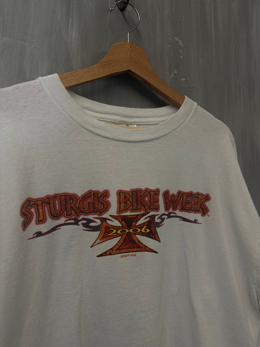 Vintage ‘06 Sturgis Biker L/S Tee White | Vitnage Clothing Store Canada