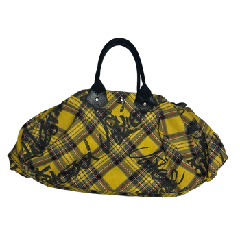 Vivienne Westwood Plaid Travel Bag Yellow