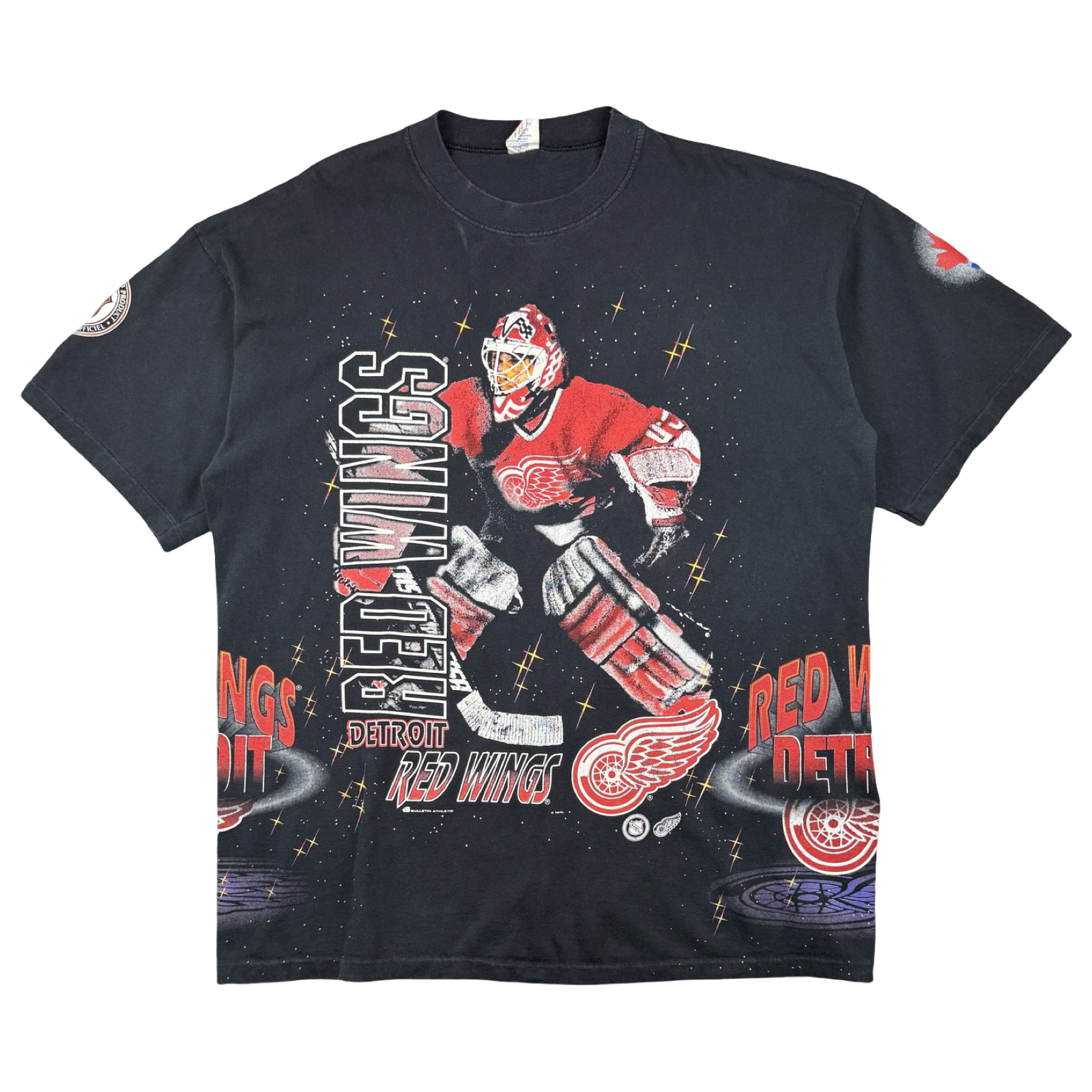 Vintage Detroit Red Wings AOP Tee Black