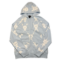 Vintage Stussy x Futura Skull Zip Up Hoodie Light Blue