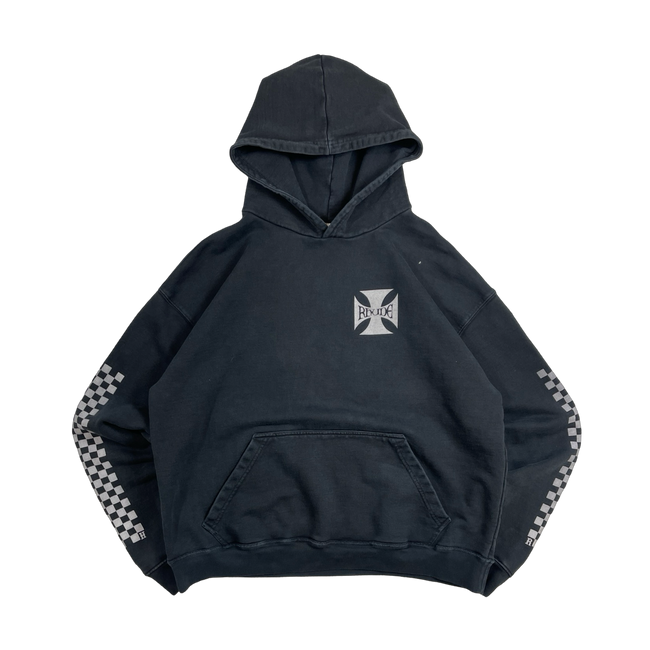 Rhude Classic Checker Cross Hoodie Black (USED)