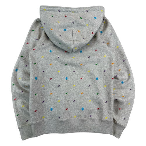 BAPE Apestar Scattered Logo Full Zip Up Hoodie Grey (USED) | Vintage Clothing Store Canada