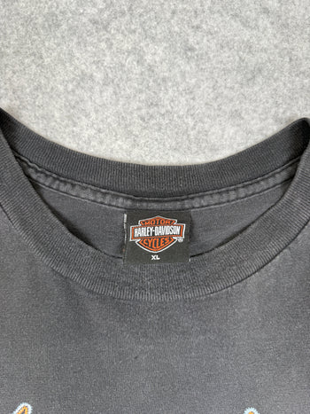 Vintage Harley Davidson Eagle Wing Spread Tee Black