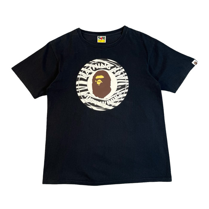 BAPE Busy Works Zebra Tee Black (USED) | Vitnage Clothing Store Canada