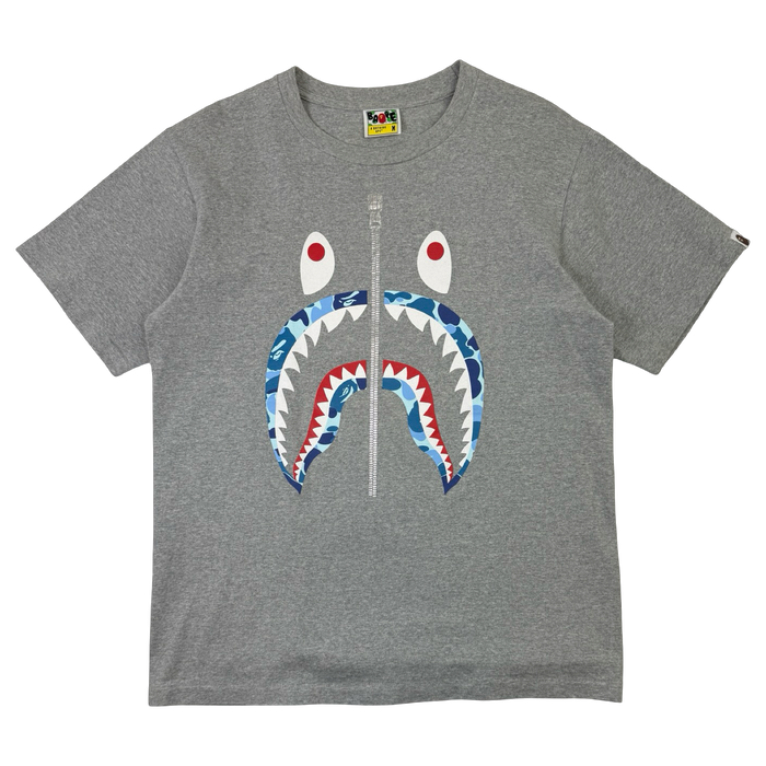 BAPE Zipper Shark Camo Tee Grey/Blue (USED) | Vitnage Clothing Store Canada