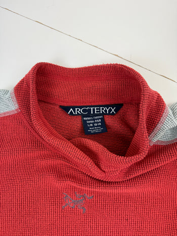 Women’s Vintage Arc'teryx Rho LT Crew Pullover Fleece Clay Red