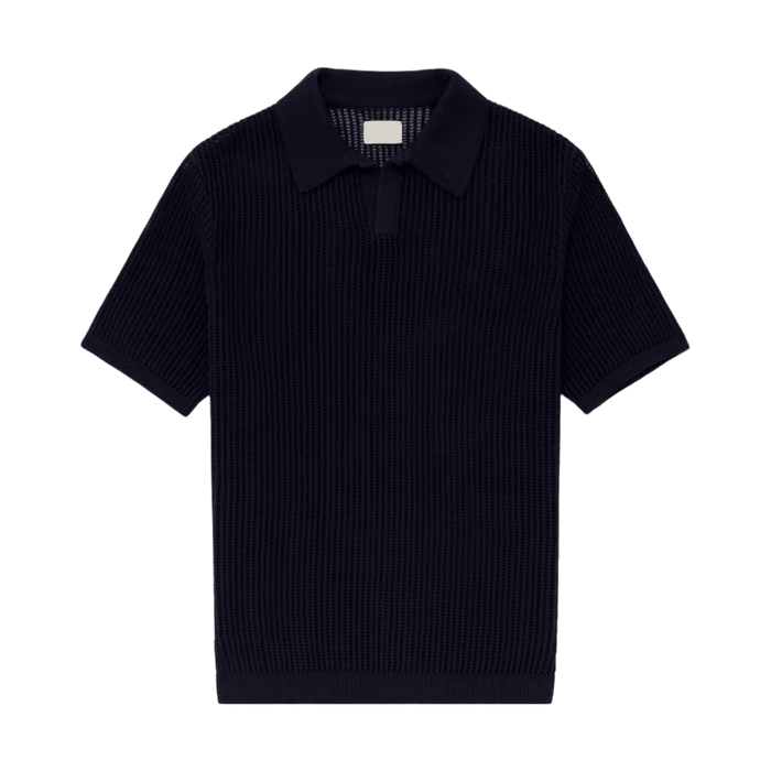 Aime Leon Dore Mesh Knit Polo Navy SS23 | Vitnage Clothing Store Canada