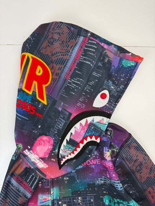 BAPE Neon Tokyo Full Zip Hoodie (USED) | Vitnage Clothing Store Canada