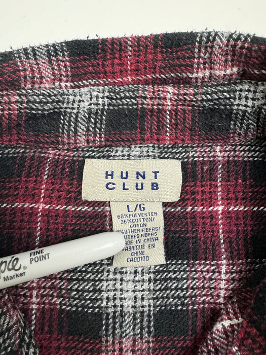 (L) Vintage Hunt Club Flannel Button Up Red | Vitnage Clothing Store Canada