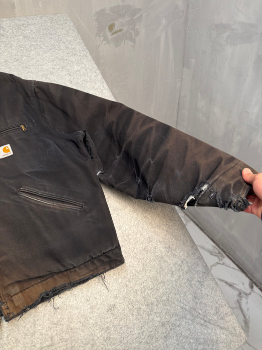 Vintage 2000’s Carhartt Detroit Jacket Distressed Black | Vitnage Clothing Store Canada