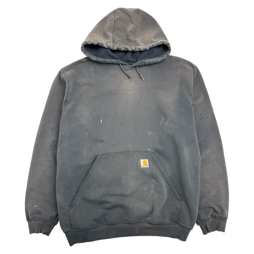 Vintage 2000's Carhartt Pullover Hoodie Faded Navy | Vintage Clothing Store Canada