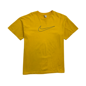 Vintage 90s Nike Big Swoosh Tee Yellow