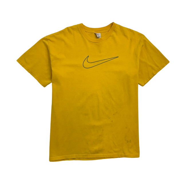 Vintage 90s Nike Big Swoosh Tee Yellow