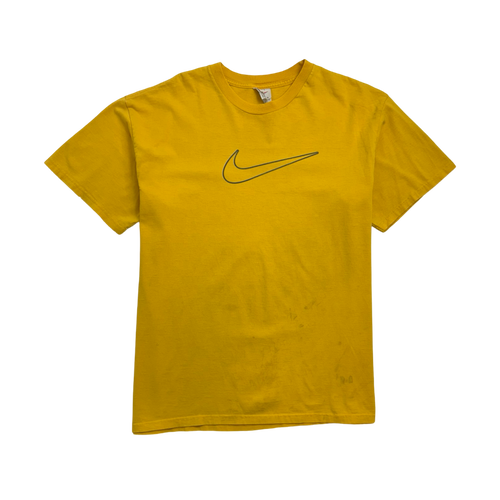 Vintage 90s Nike Big Swoosh Tee Yellow | Vintage Clothing Store Canada