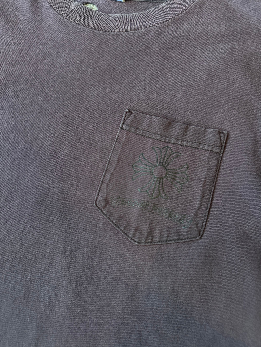 Vintage Chrome Hearts Faded Trashed Jumbo Cross Pocket Tee Black