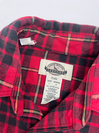 (L) Vintage Eddie Bauer Flannel Button Up Red