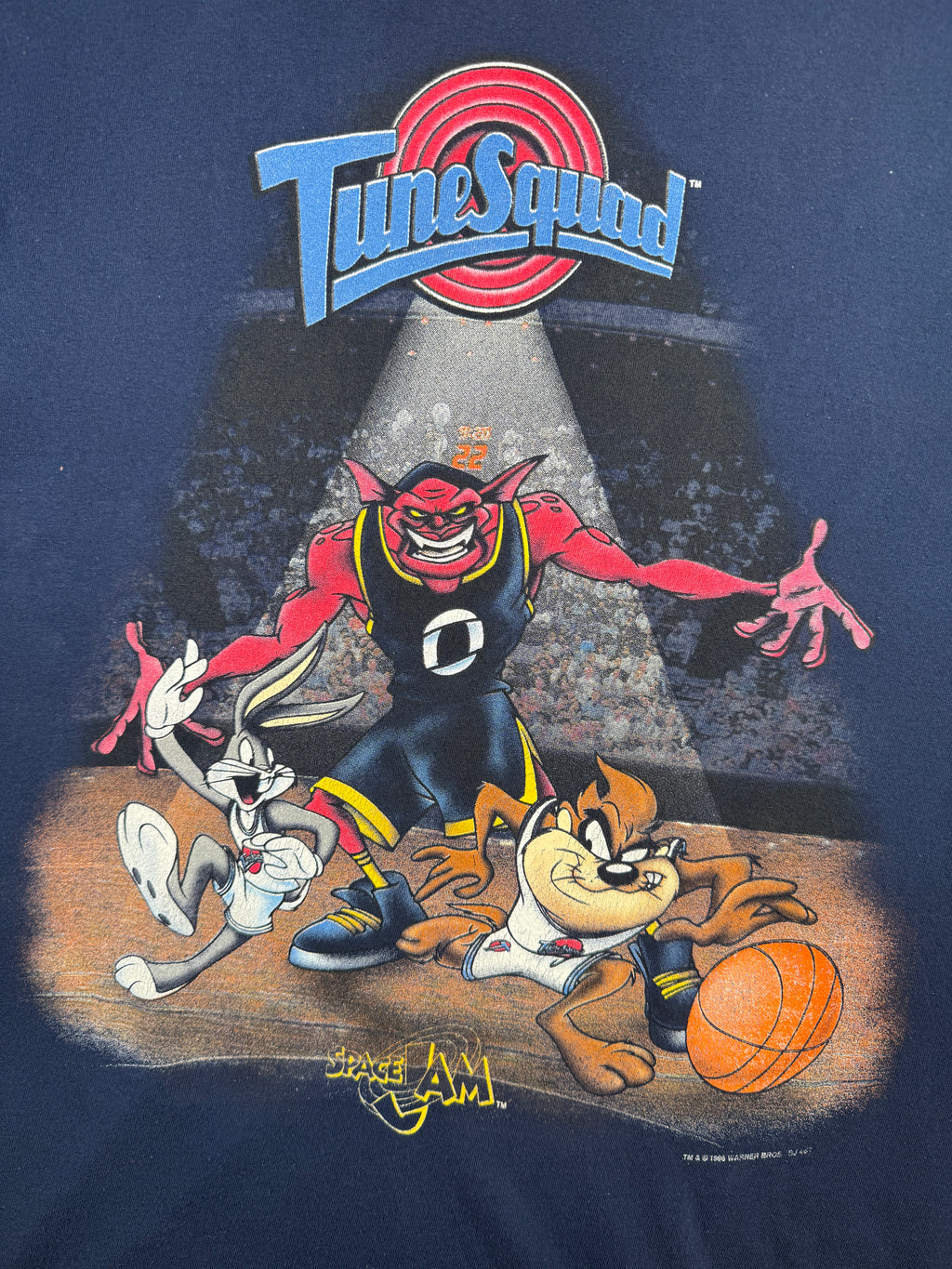Vintage 90's Space Jam Pound Monstar Tee Navy