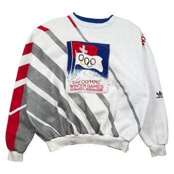 Vintage Adidas 2nd Olympic Winter Games St Moritz Sweatshirt White