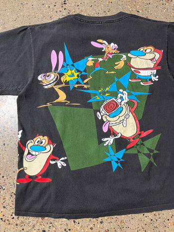 1992 Vintage Nickelodeon The Ren & Stimpy Show Tee Black