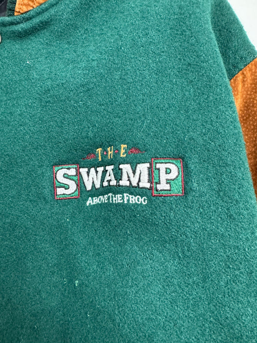 Vintage 90s Embroidered The Swamp Varsity jacket Green/Brown | Vitnage Clothing Store Canada