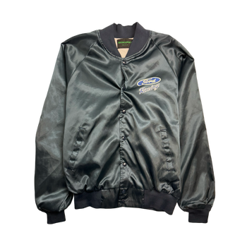 (L) Vintage Satin Varsity Ford Racing Jacket Aqua