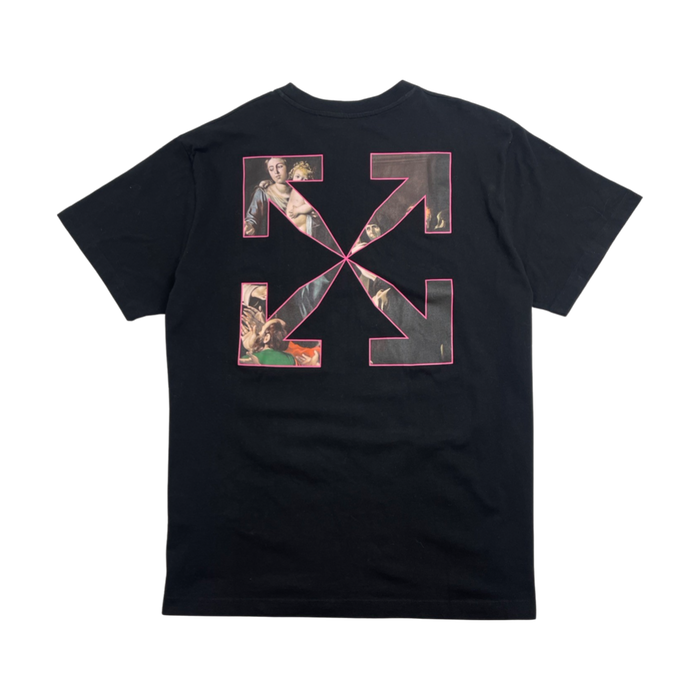 Off-White Spray Caravaggio Tee Black/Pink (USED) | Vitnage Clothing Store Canada