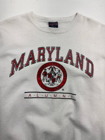 Vintage 90s University Of Maryland Sweatshirt White