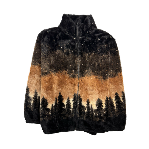 Vintage 90s Black Mountain Nature Fleece Zip-Up | Vintage Clothing Store Canada